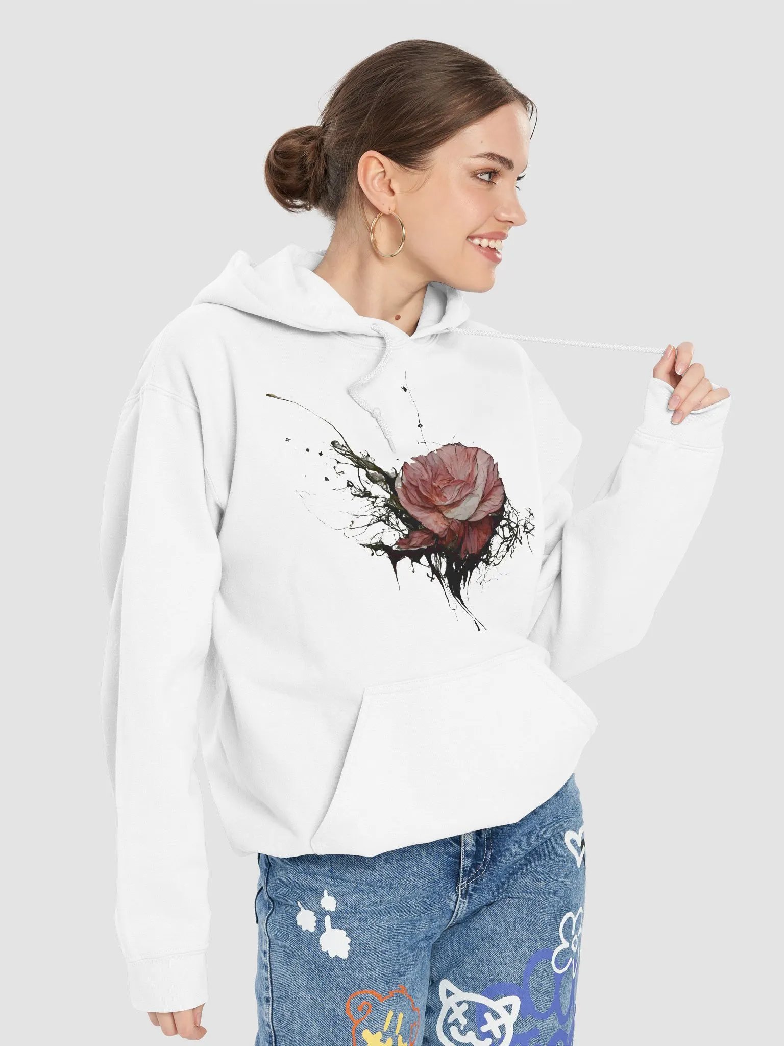 Gothic Rose Drip Hoodie product image (7)