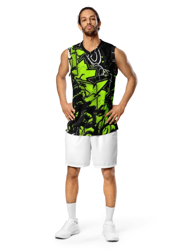 Cool-Yellow Graffiti Basketball Jersey product image (1)