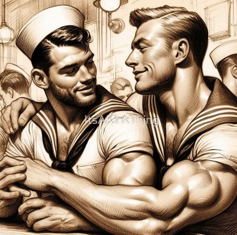 1940s Vintage Sailors "Hello Sailor" San Francisco Tom of Finland Tribute Gay Pride Graphic Design product image (1)