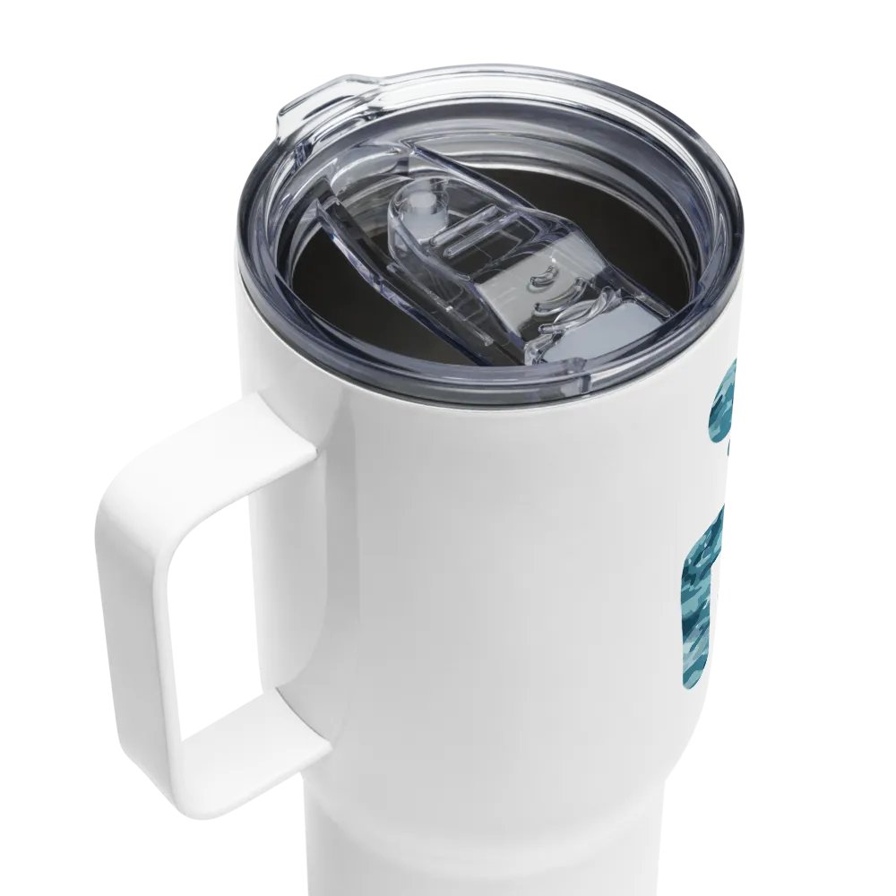 Wheelie, Blue Camo Handled Travel Mug product image (2)