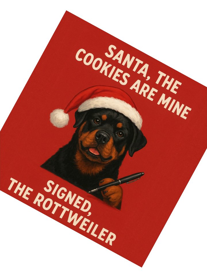 Santa Rottweiler Kiss Cut Stickers product image (5)