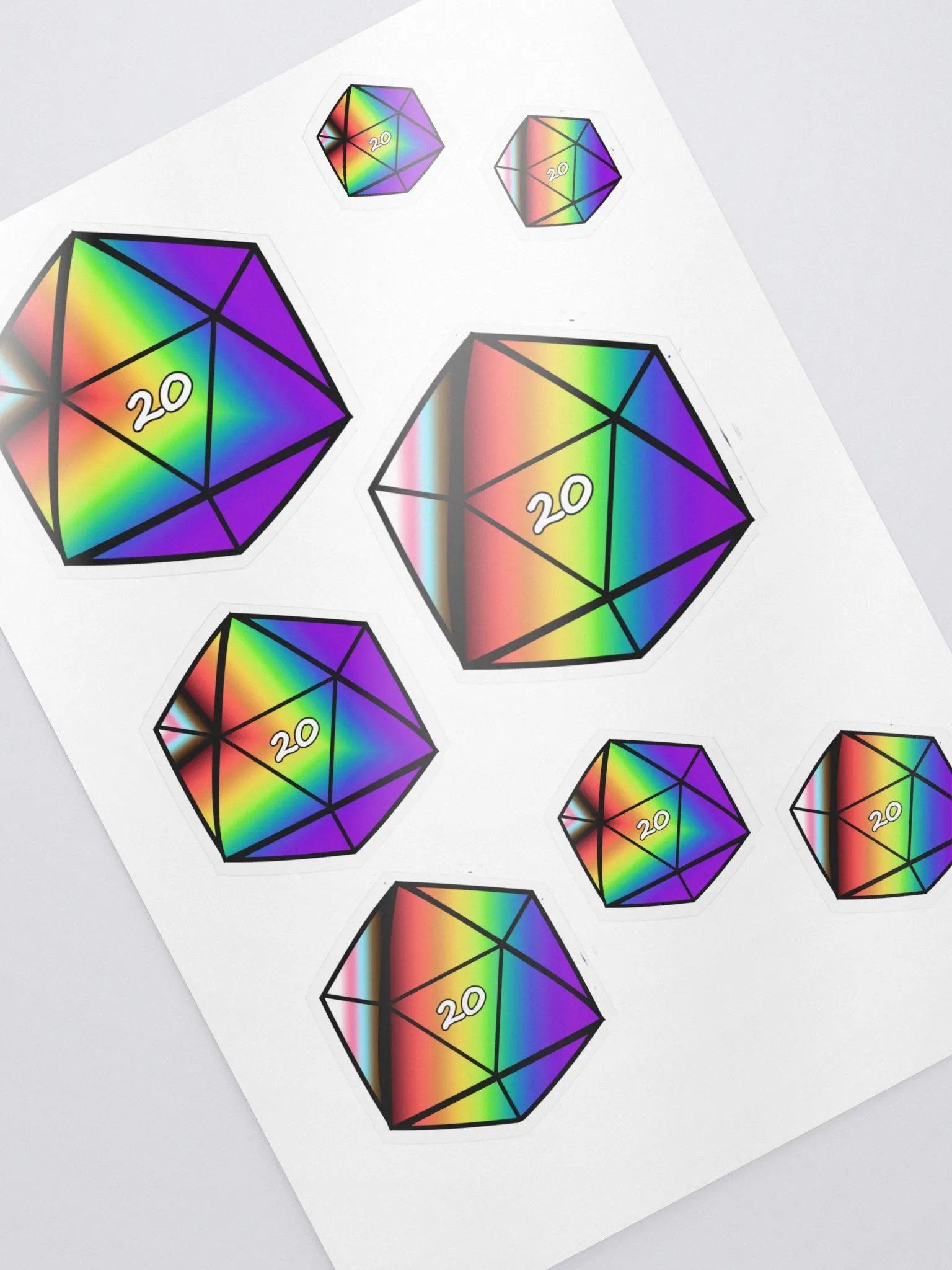 Pride D20 Dice - Sticker Sheet product image (2)