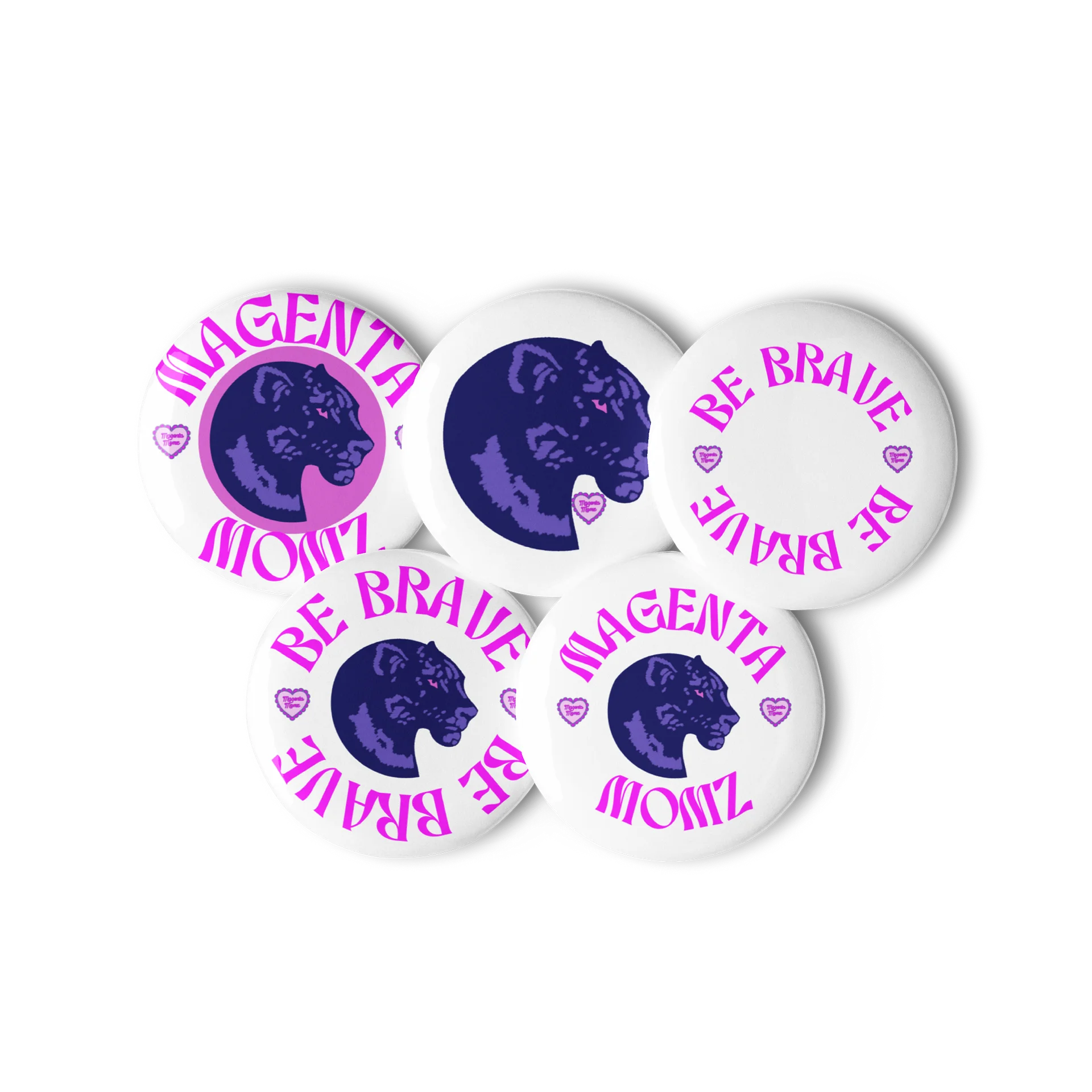 MAGENTA MOMZ PANTHER HEAD PINS product image (2)