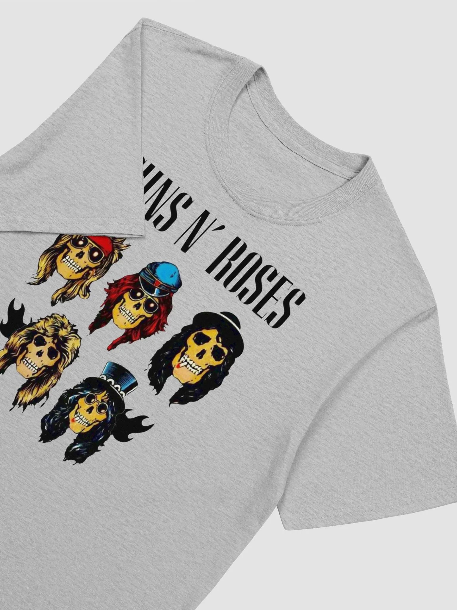 Guns N’ Roses Skull Lineup T-Shirt | Classic Band Caricature Graphic Tee | 80s Sunset Strip Rock Style product image (2)