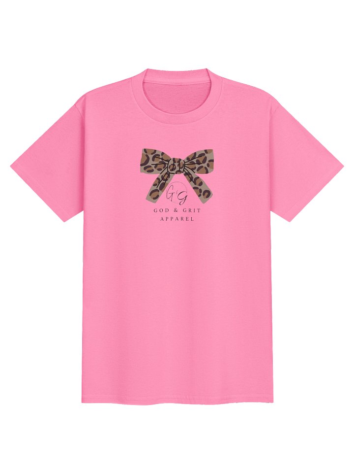 Youth Leopard Print Bow T-Shirt product image (1)