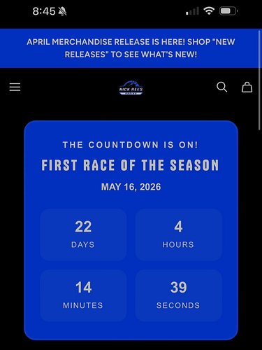 The countdown to race day is on at https://www.nickreesracing.com 🏁