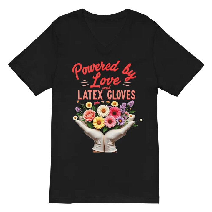 Love and Latex Floral V-Neck Tee product image (3)