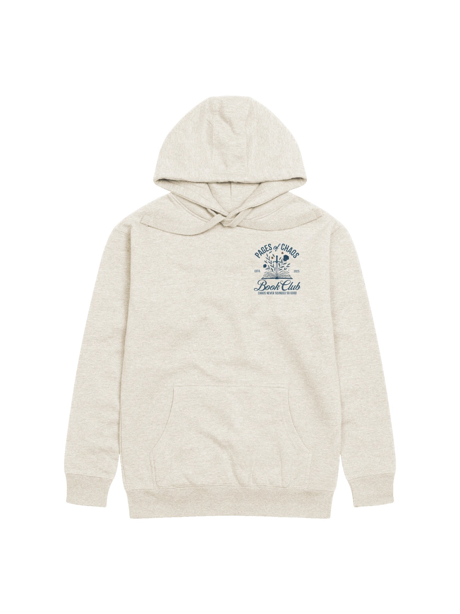 Pages of Chaos Book Club Hoodie (Front Logo, Light) product image (4)
