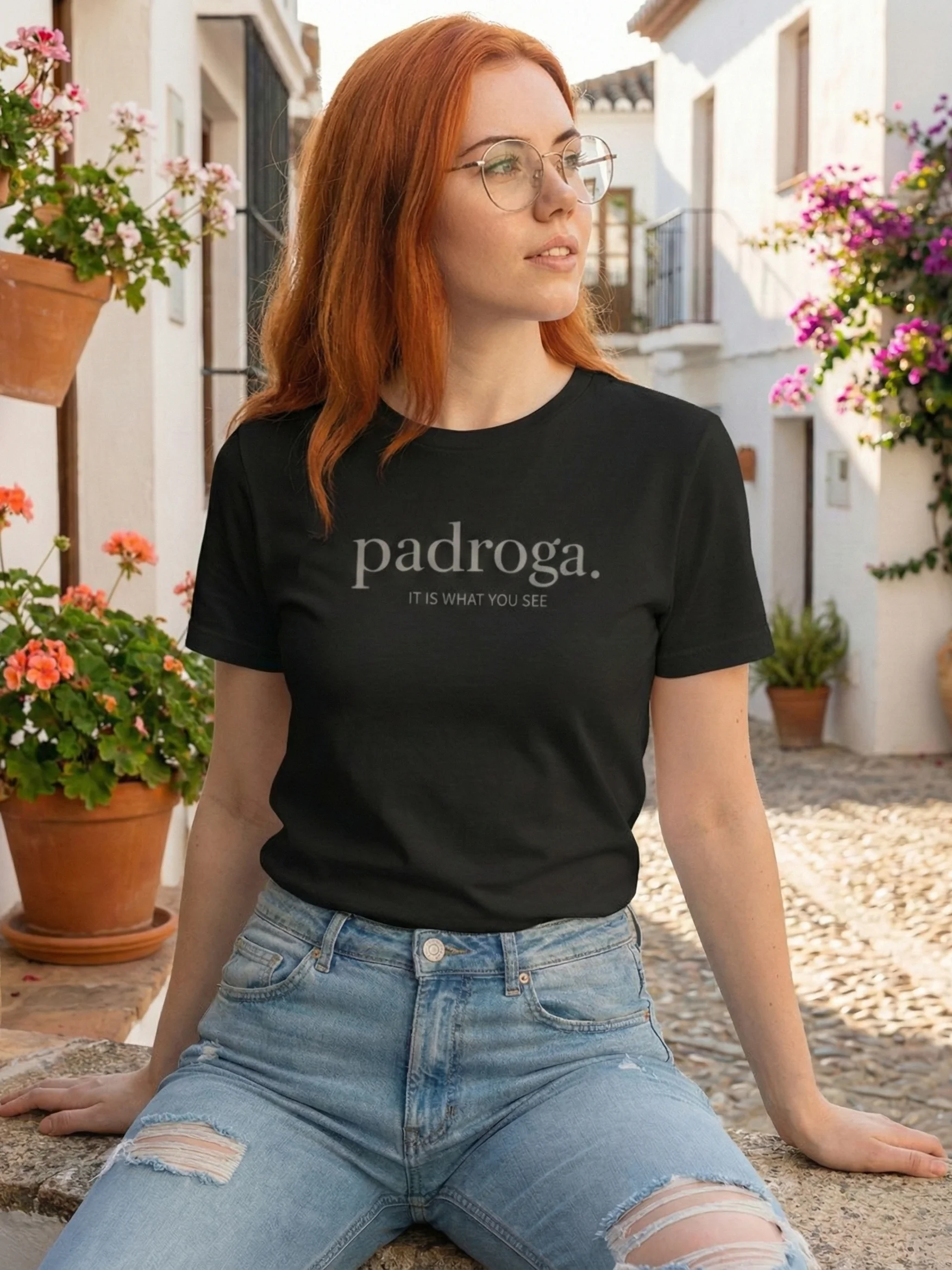 padroga. essentials black tshirt big logo product image (7)