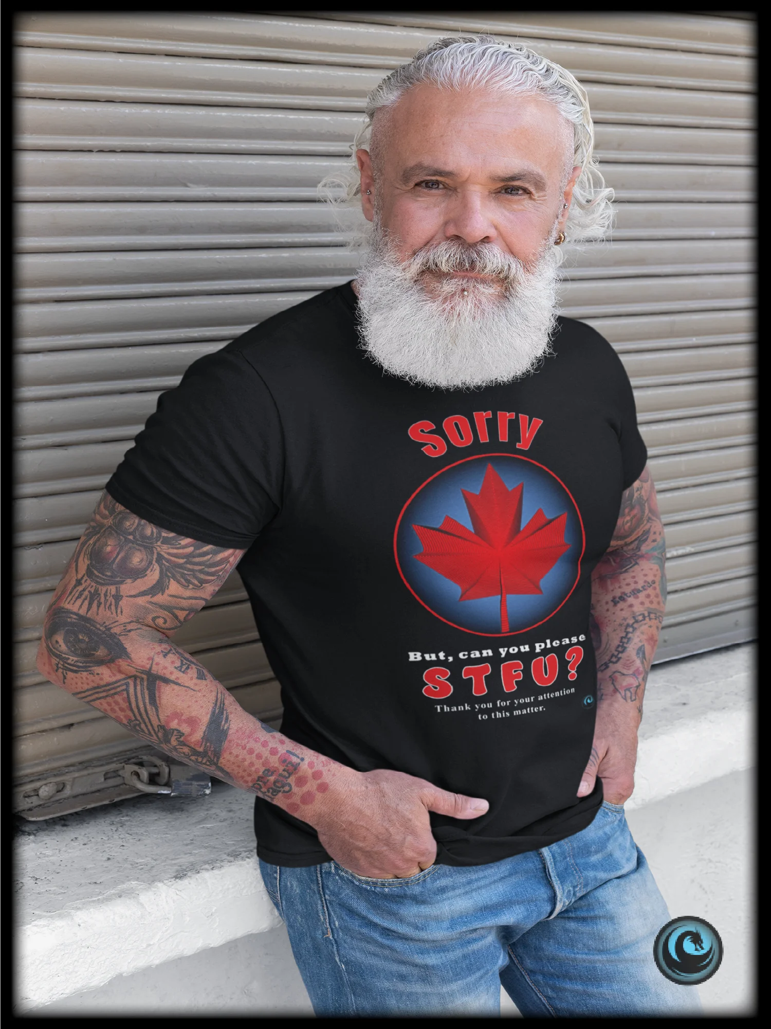 Canadian Sass Maple Leaf Tee – “Sorry… But Can You Please STFU?” Funny Canada Shirt product image (3)