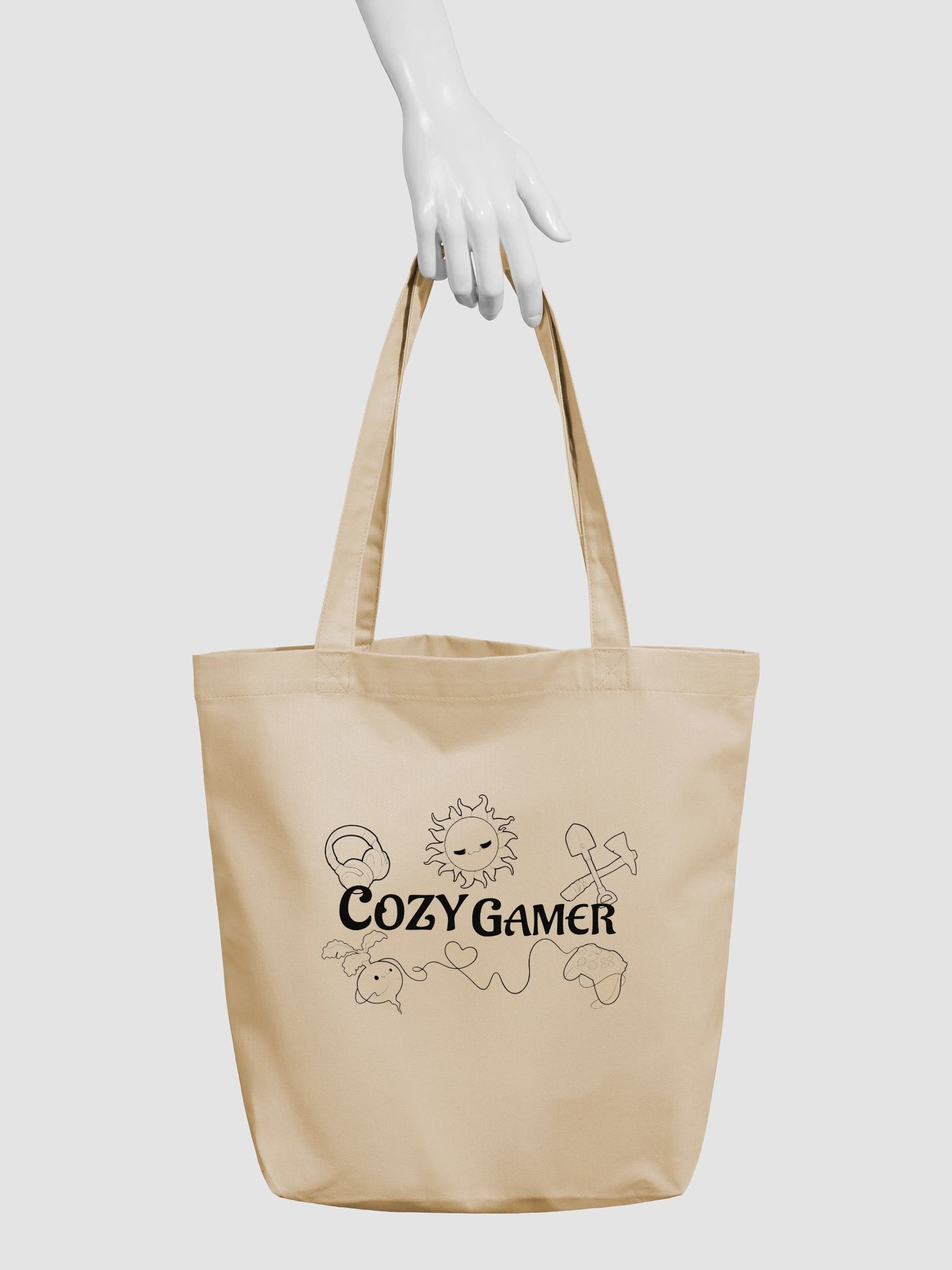 Cozy Gamer Summer Tote Bag [Tan with Black Font] product image (3)