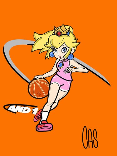 Princess Peach for the next AND1 Mixtape!!! 
Side note the AND1 graphic were funny, like “Go shower, I just did you dirty” li...