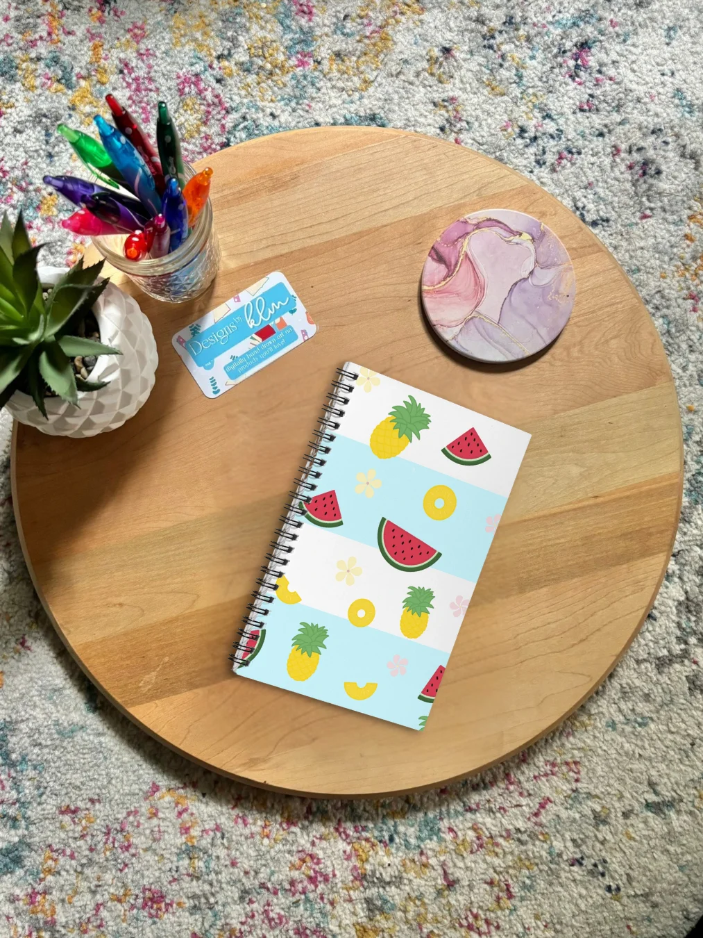Pineapple Watermelon Pattern Spiral Journal product image (1)