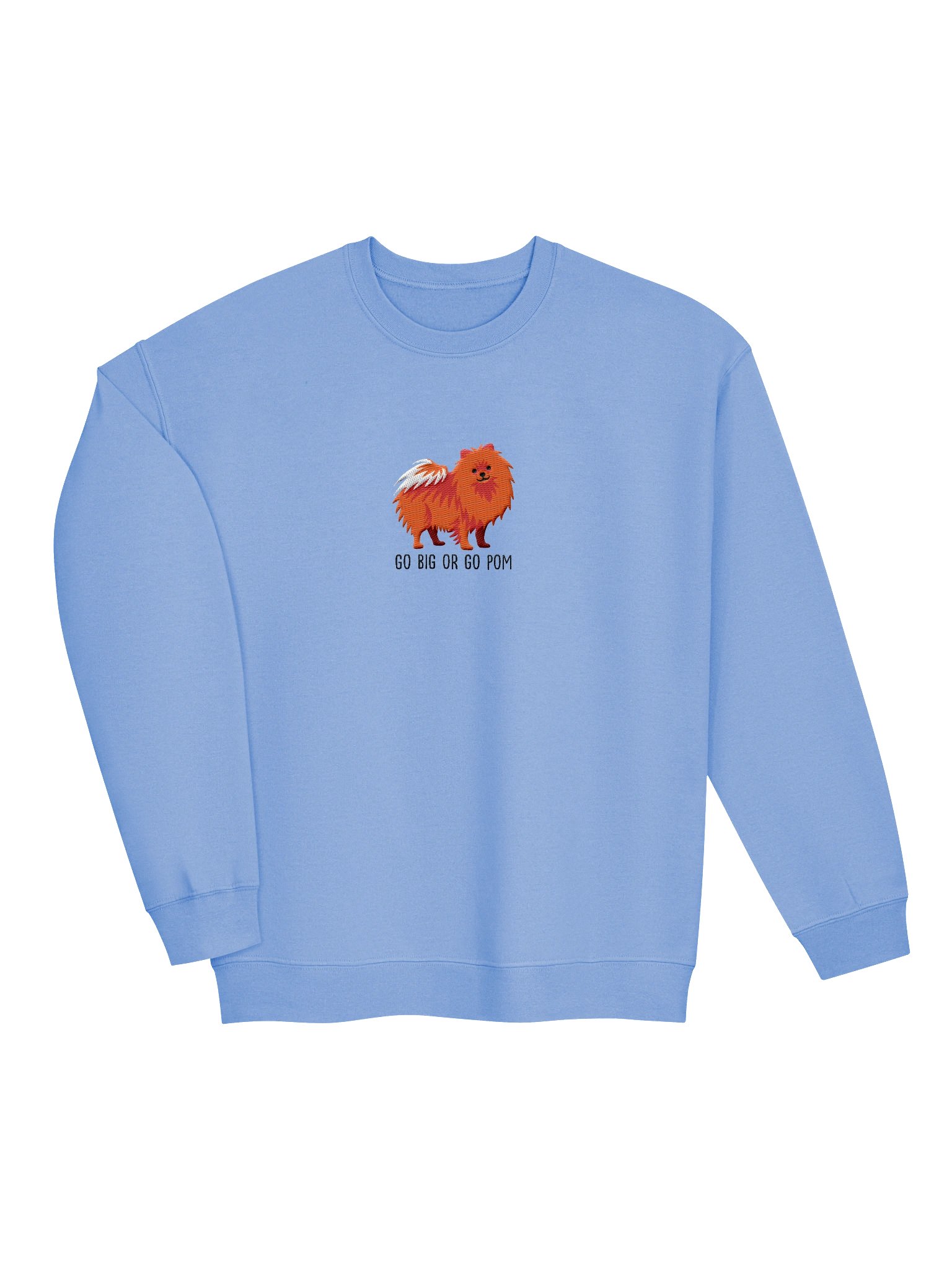 Go Big or Go Pom Sweatshirt (Embroidered) of a Pomeranian(Red) product image (6)