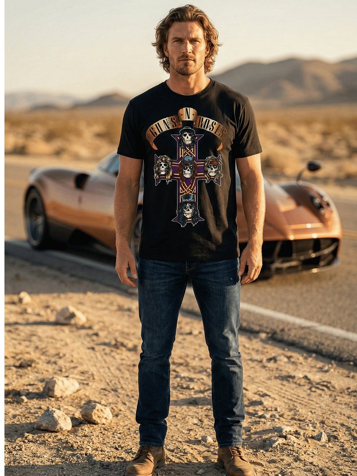 Guns N' Roses Appetite for Destruction T-Shirt | Cross Skull Collector Tee | 1987 Hard Rock Band Graphic Shirt product image (1)