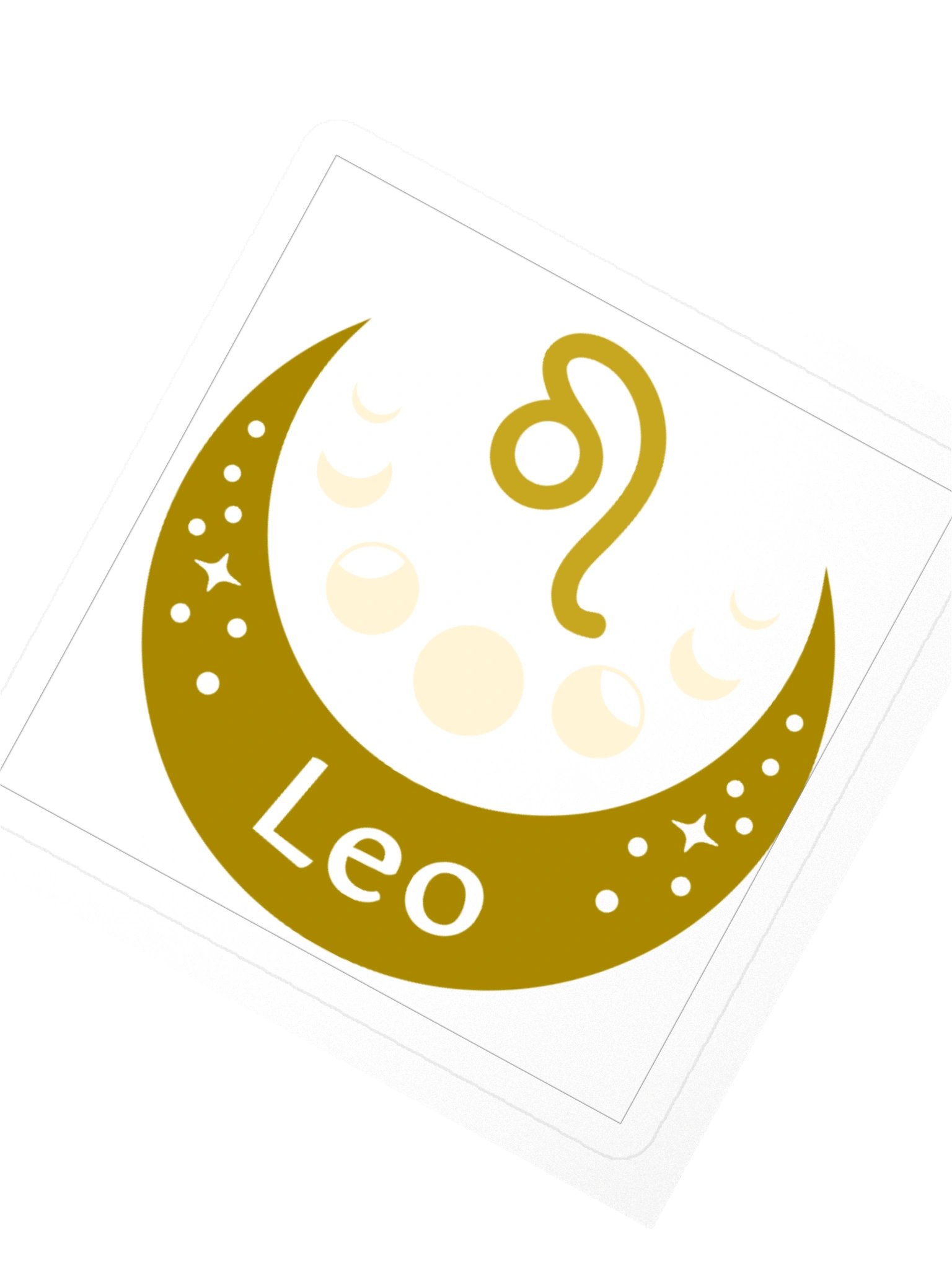 Leo Zodiac Sticker — Warm Gold Celestial Design product image (2)
