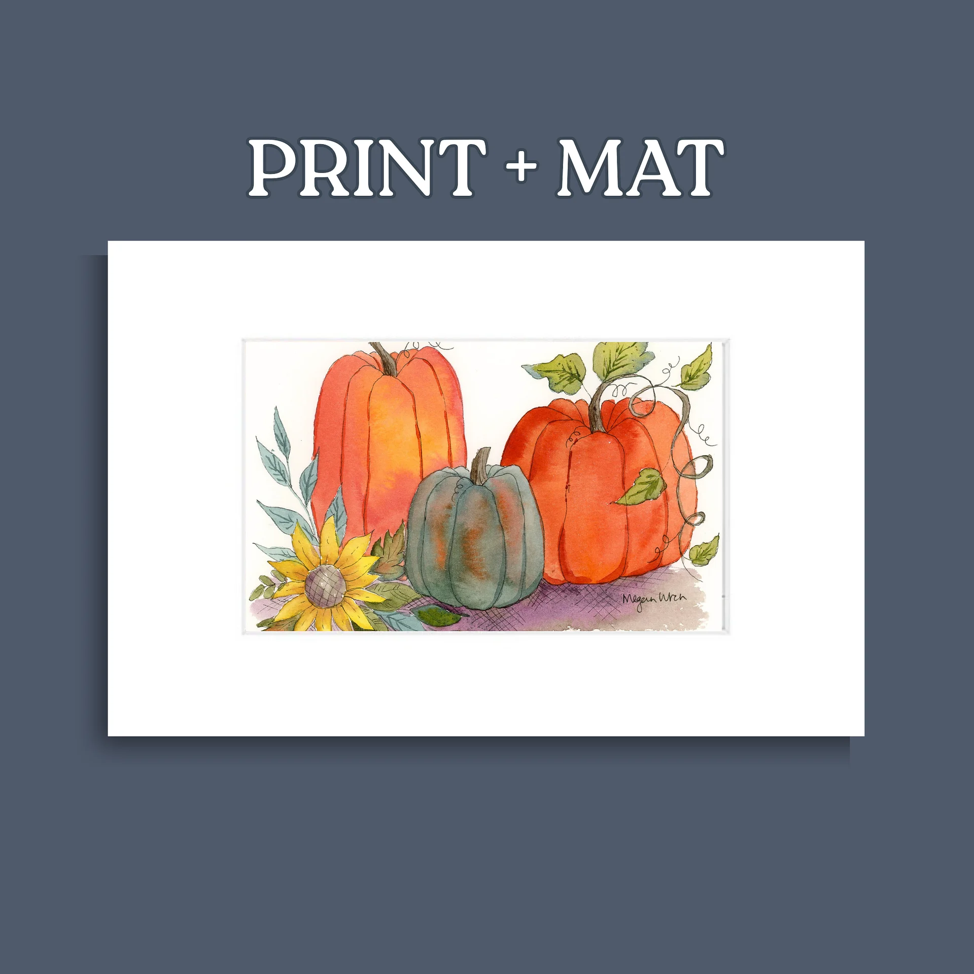 Autumn Pumpkin Patch Watercolor Print - Little Pumpkin Patch product image (5)