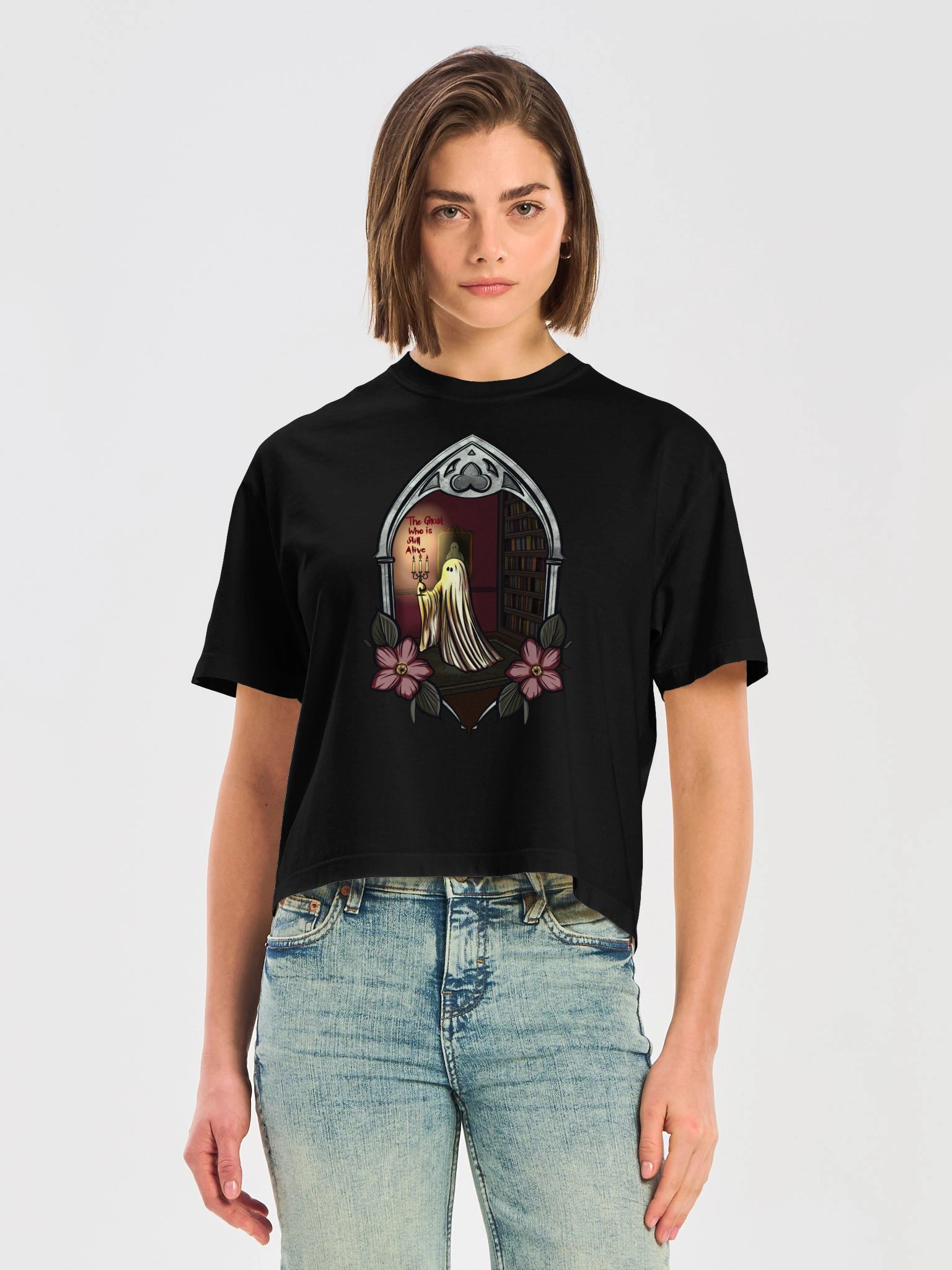 "Ghost Who Is Still Alive" Spooky Boxy Tee product image (5)