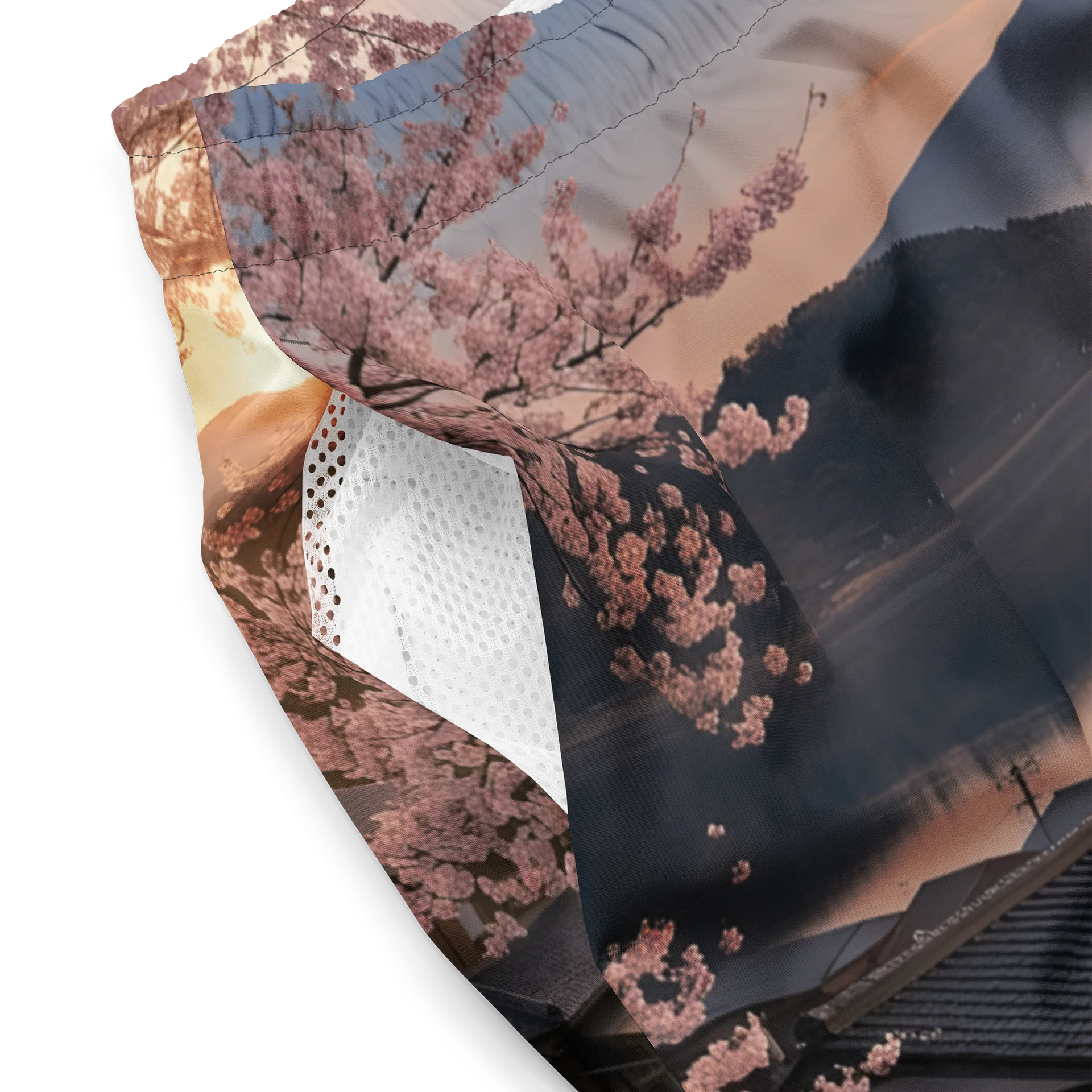 Mount Fuji Village Pink Moss Swim Trunks product image (3)