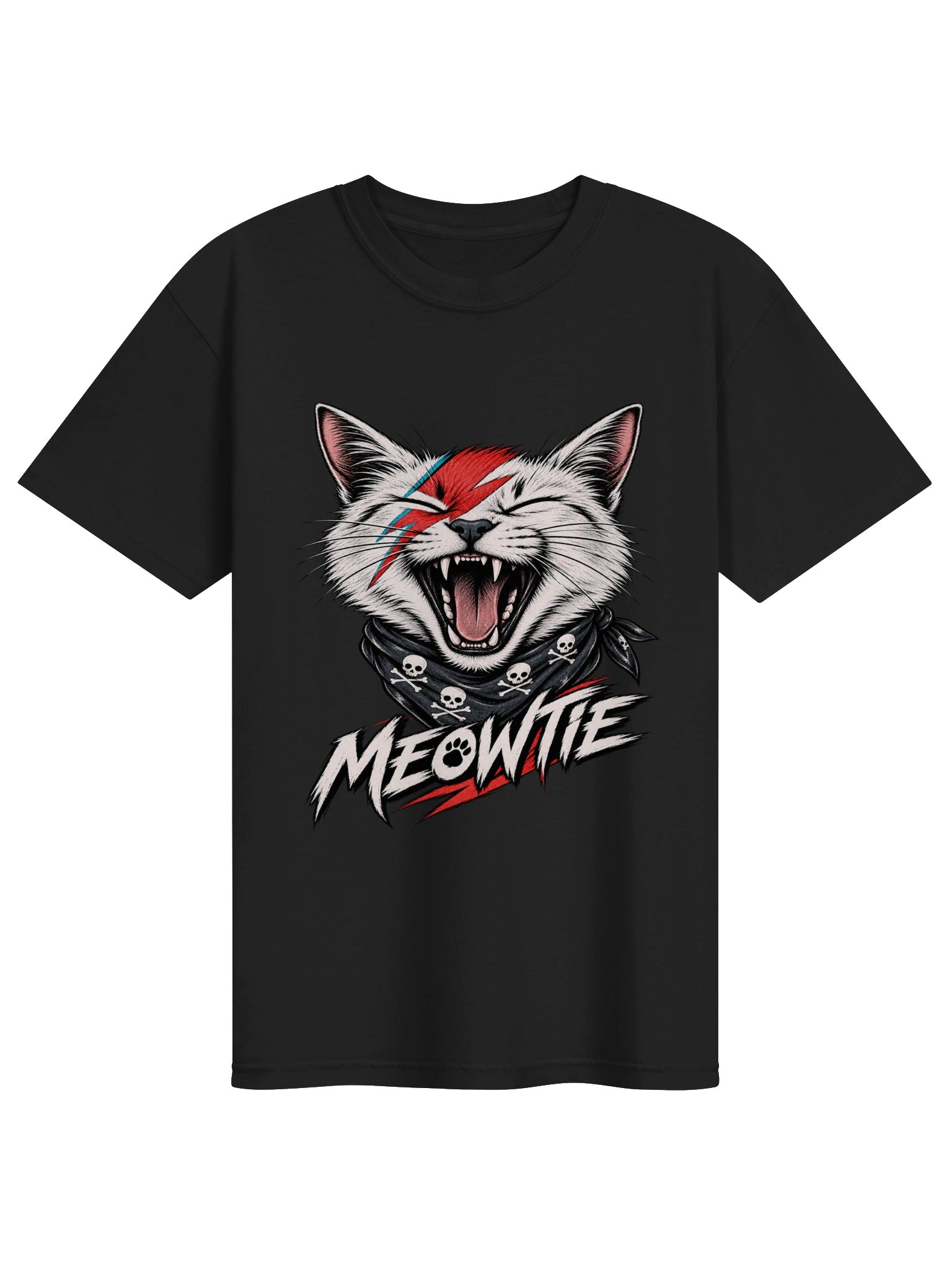 Vintage Rock Cat Graphic Tee | David Bowie Inspired Meowie Shirt product image (2)