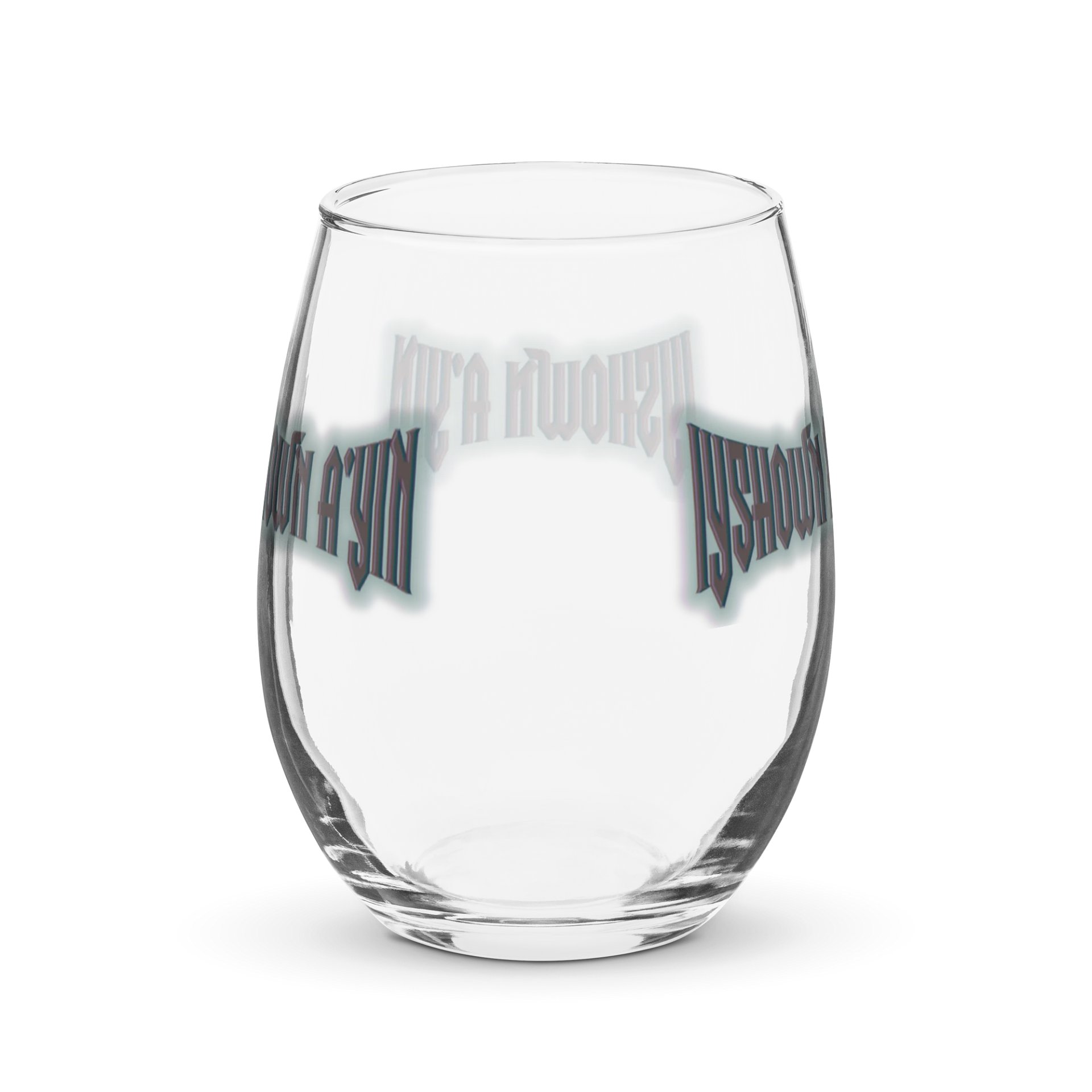 Mirrored Metallic Text Stemless Wine Glass product image (2)