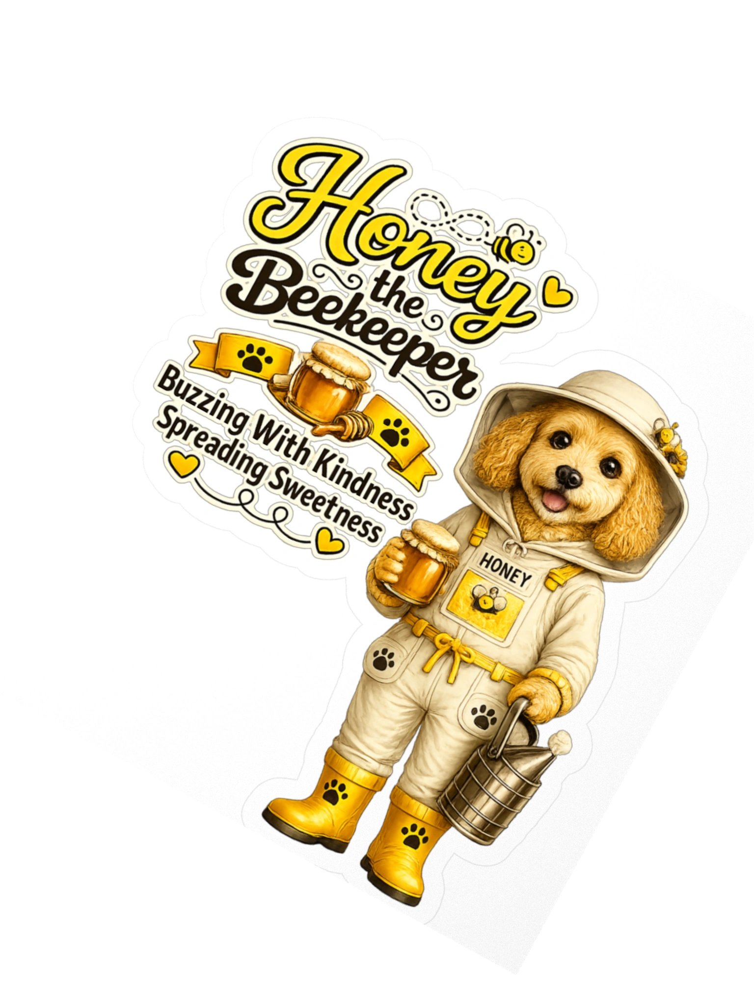 Honey the Beekeeper Dog Kiss Cut Sticker product image (2)