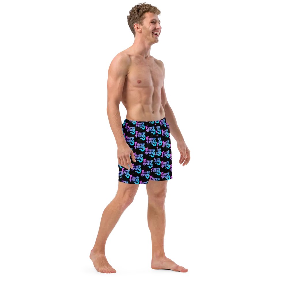 Furry Trash Swimtrunks – Bubble Logo (Twilight on Black) product image (2)
