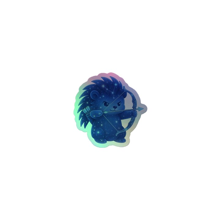 Zodiac hedgie Sagittarius holographic sticker product image (1)