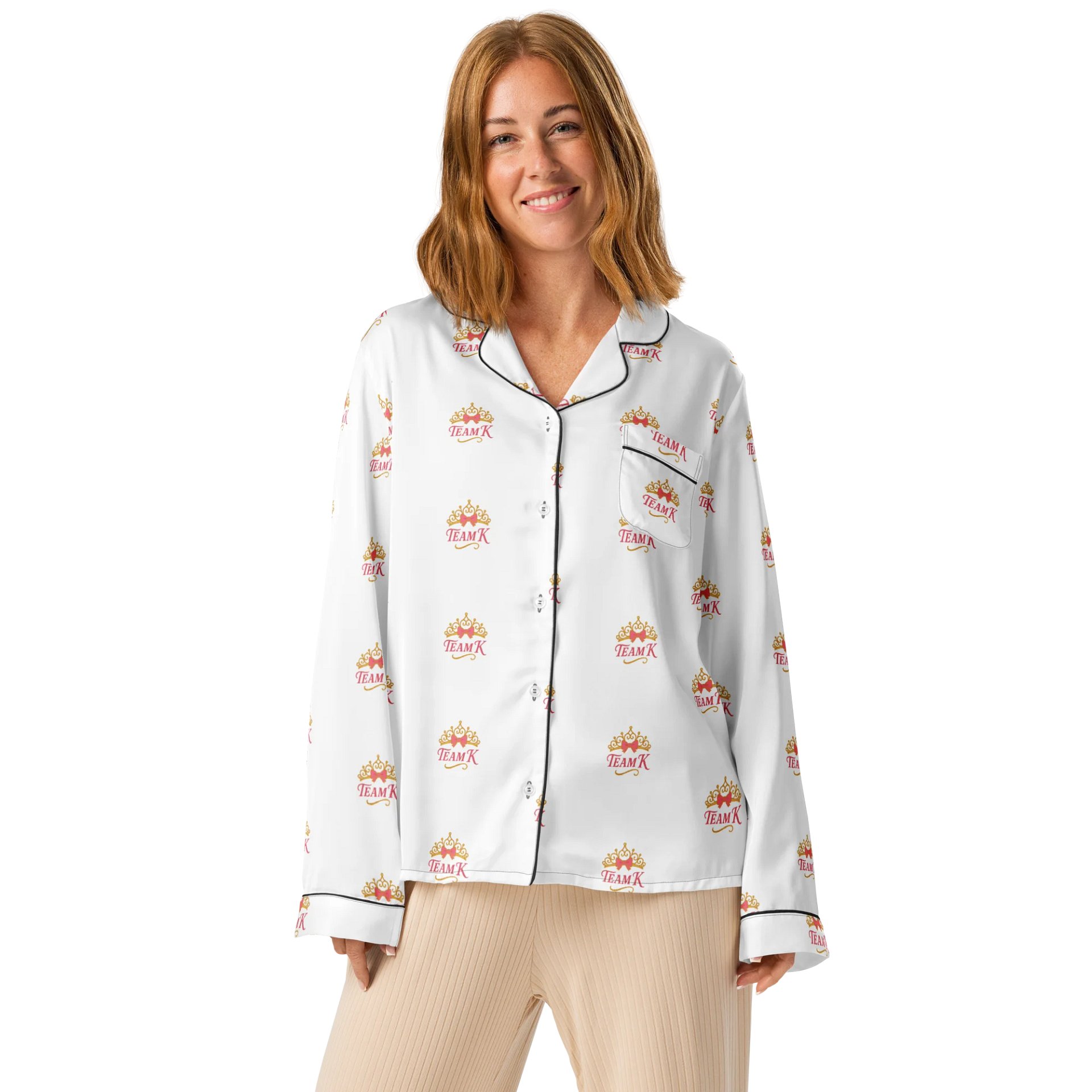 Team K (V-1) Women's Long Sleeve Pajama Top product image (1)