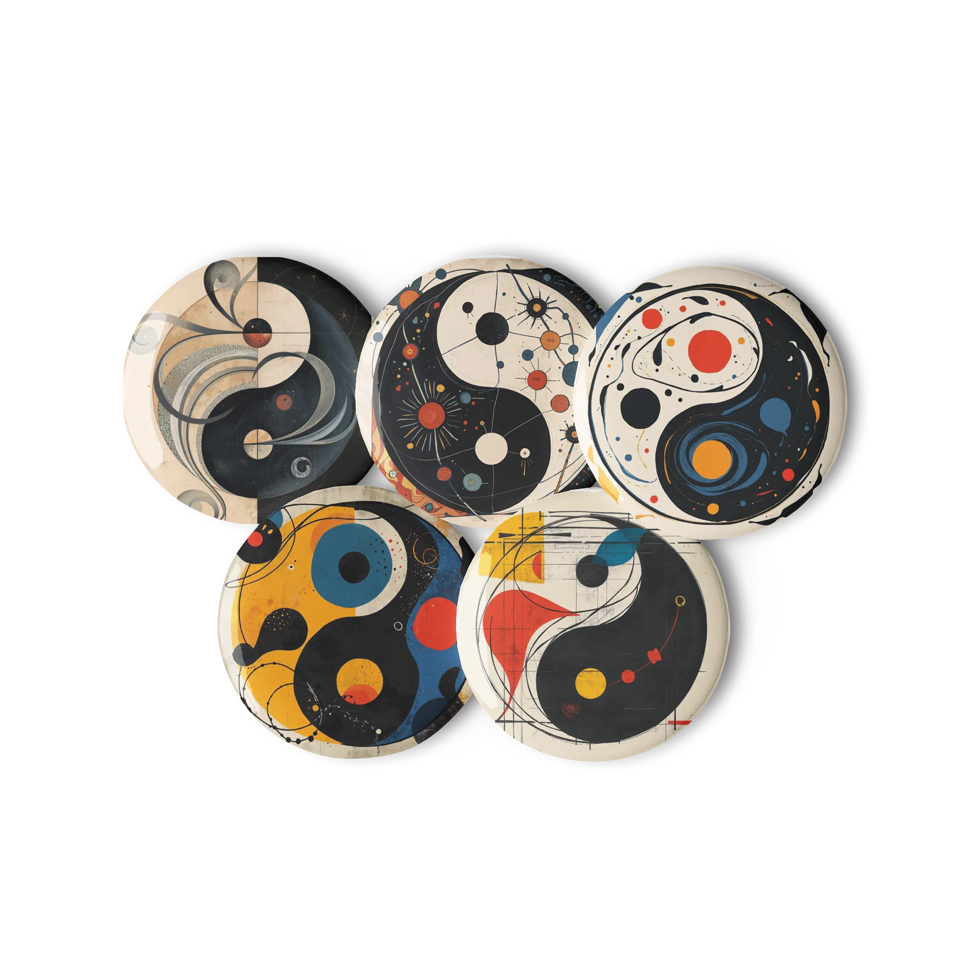 Cosmic Balance Art Pins (set 2) – Abstract Yin & Yang Collection product image (2)