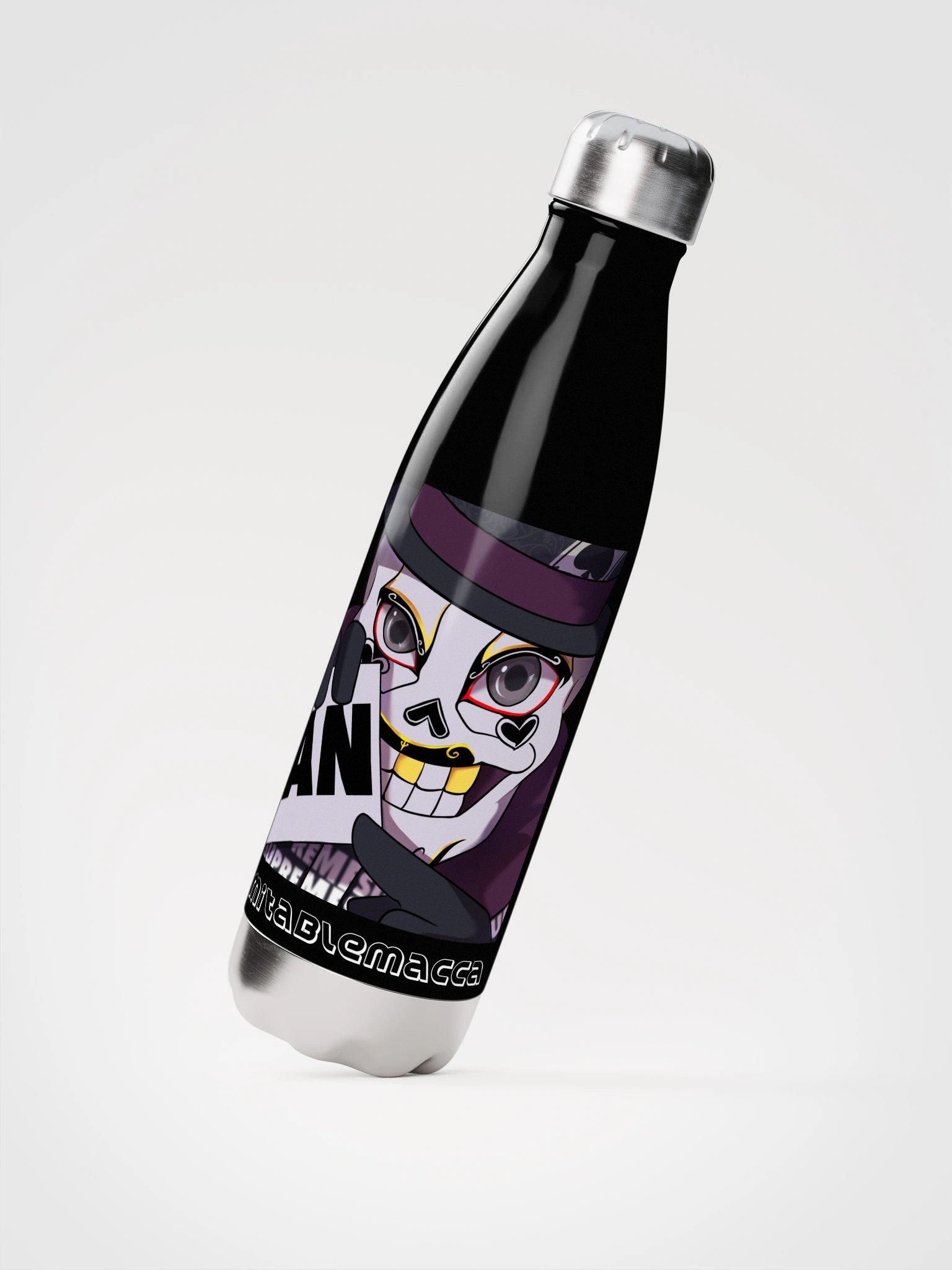 Macca's Ban Emoji on steel water bottle product image (2)