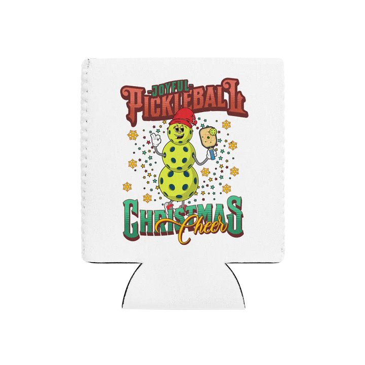 Joyful Pickleball Christmas Cheer Snowman Can Cooler product image (1)