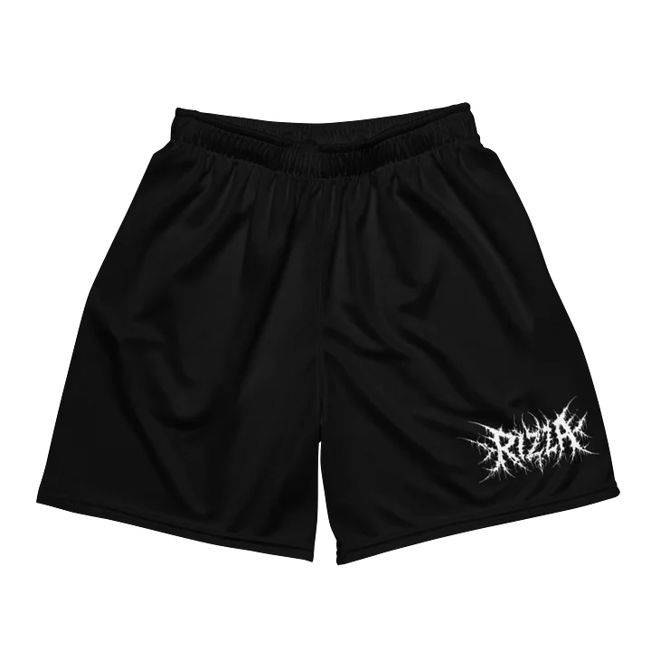 Black metal logo shorts product image (2)