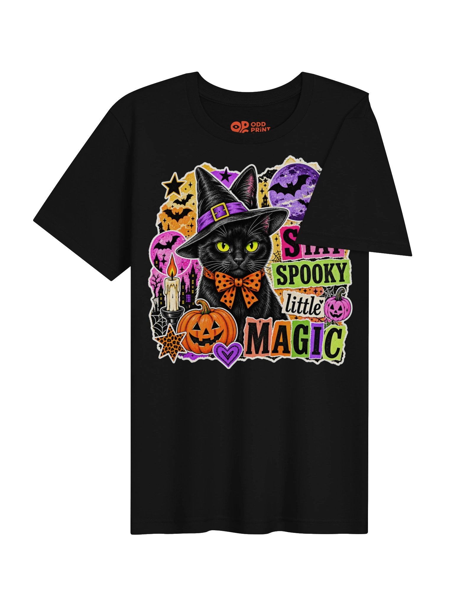 Stay Spooky Little Magic Black Cat Halloween T-Shirt product image (7)