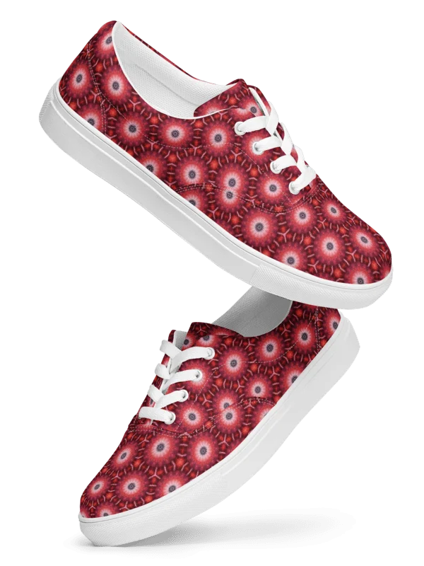 Red Floral Kaleidoscope Women's Canvas Shoes product image (4)