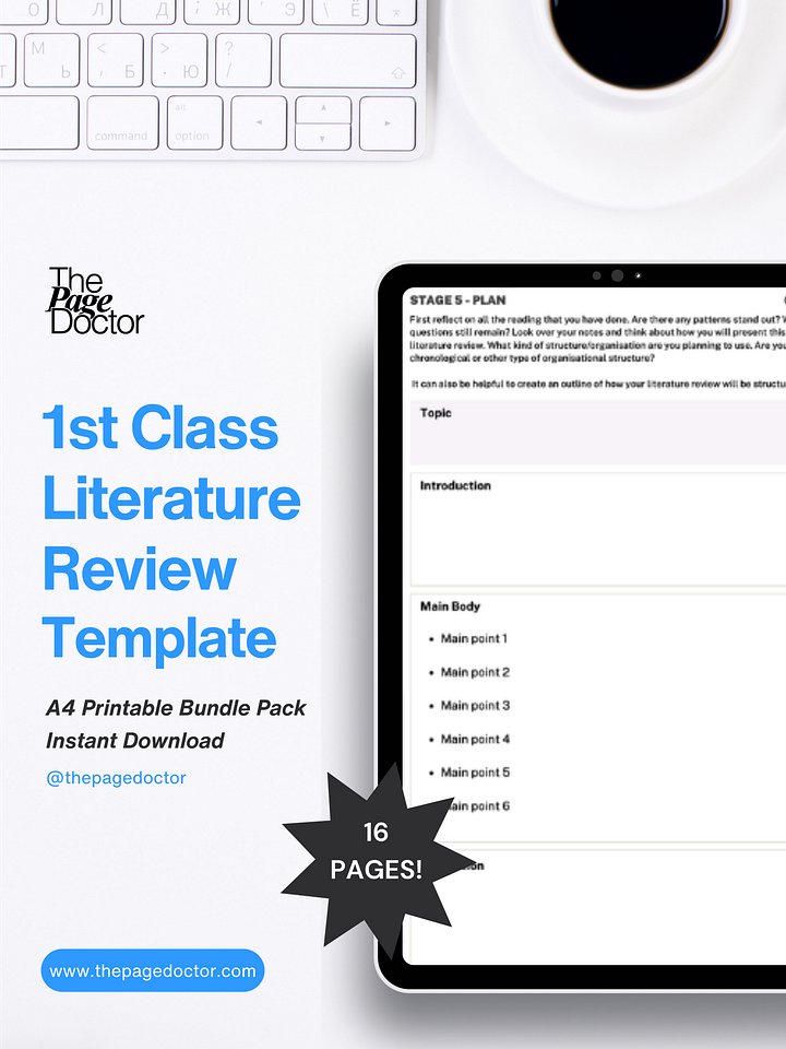 1st Class Literature Review Step-by-Step Template product image (1)