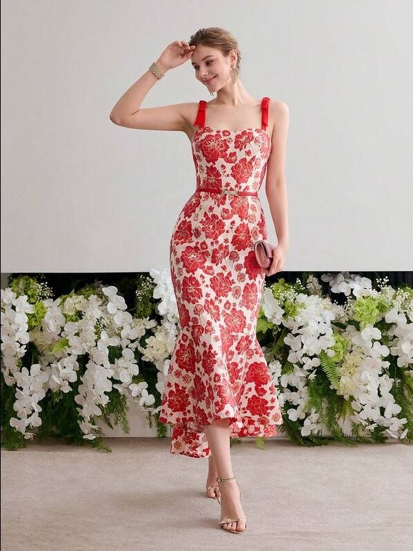 MOTF Soiréza FLORAL PRINT MERMAID HEM COCKTAIL DRESS product image (1)