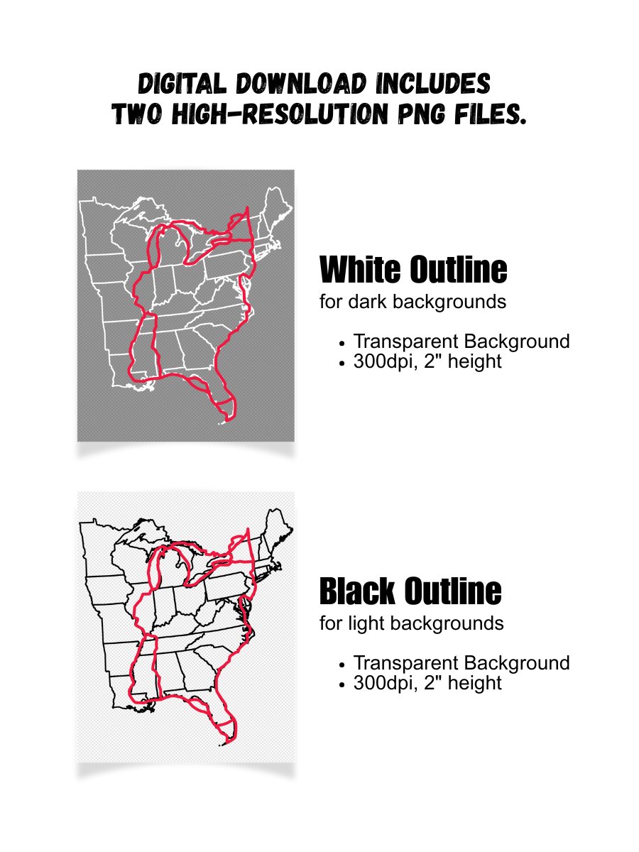 Great Loop Map Outline for Boat Cards – Digital Download (PNG) product image (3)
