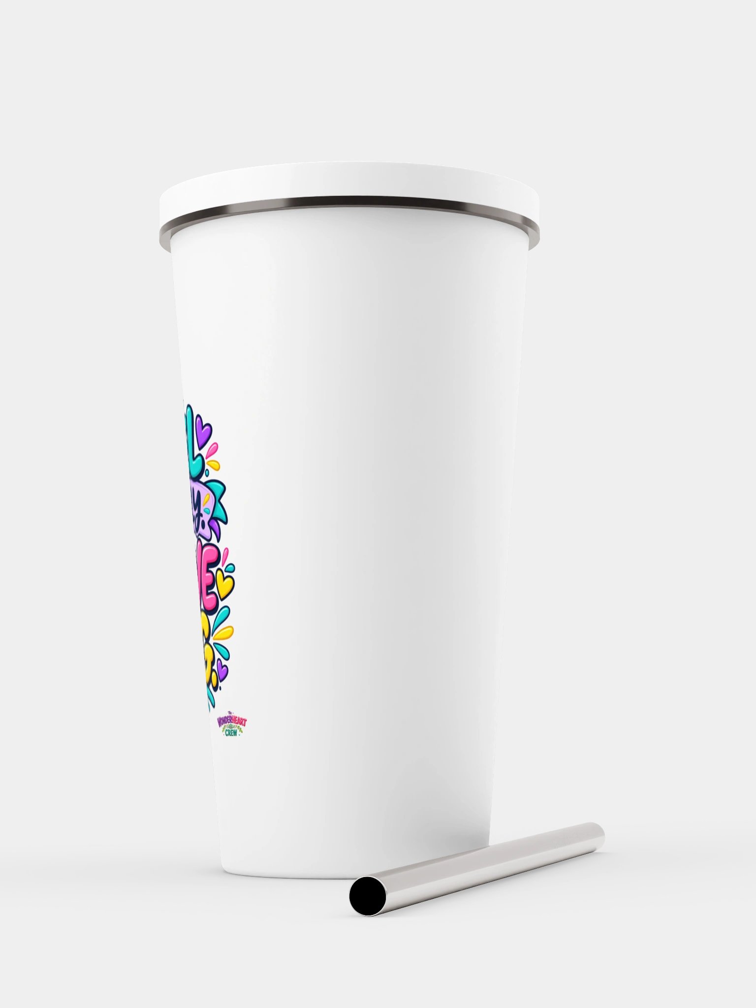 Stainless Steel Insulated Inspirational Tumbler with a Straw - Feel Deeply. Love Big. product image (5)