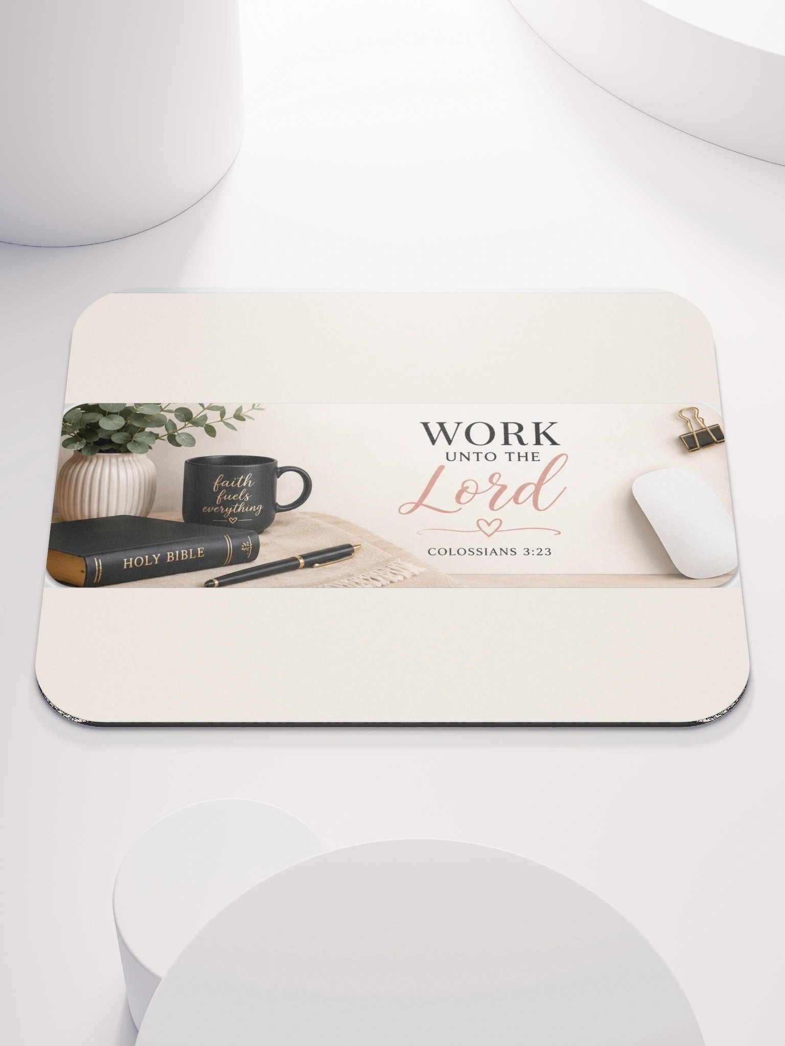 Work Unto the Lord Bible Desk Mouse Pad product image (1)