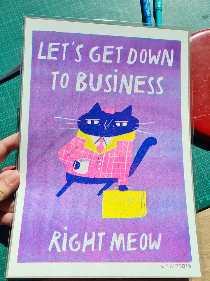 Business Cat Riso Print A4 product image (1)