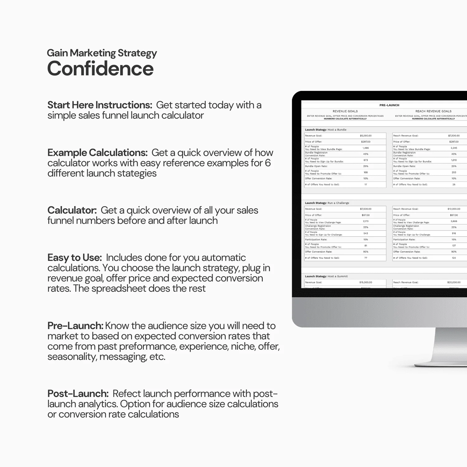 Course Launch Funnel Calculator Spreadsheet product image (9)
