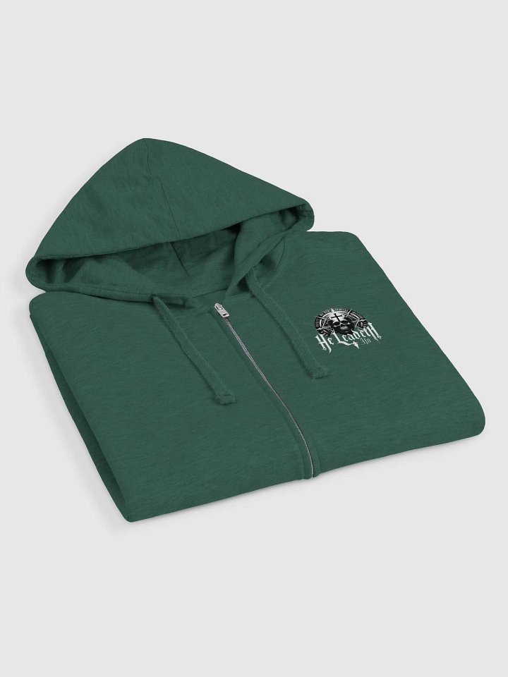 Sanctus: Fleece Zip-Up Hoodie (He Leadeth Us) product image (6)