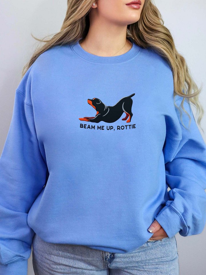 Beam Me Up, Rottie Sweatshirt (Embroidered) of a Rottweiler(Docked Tail) product image (2)