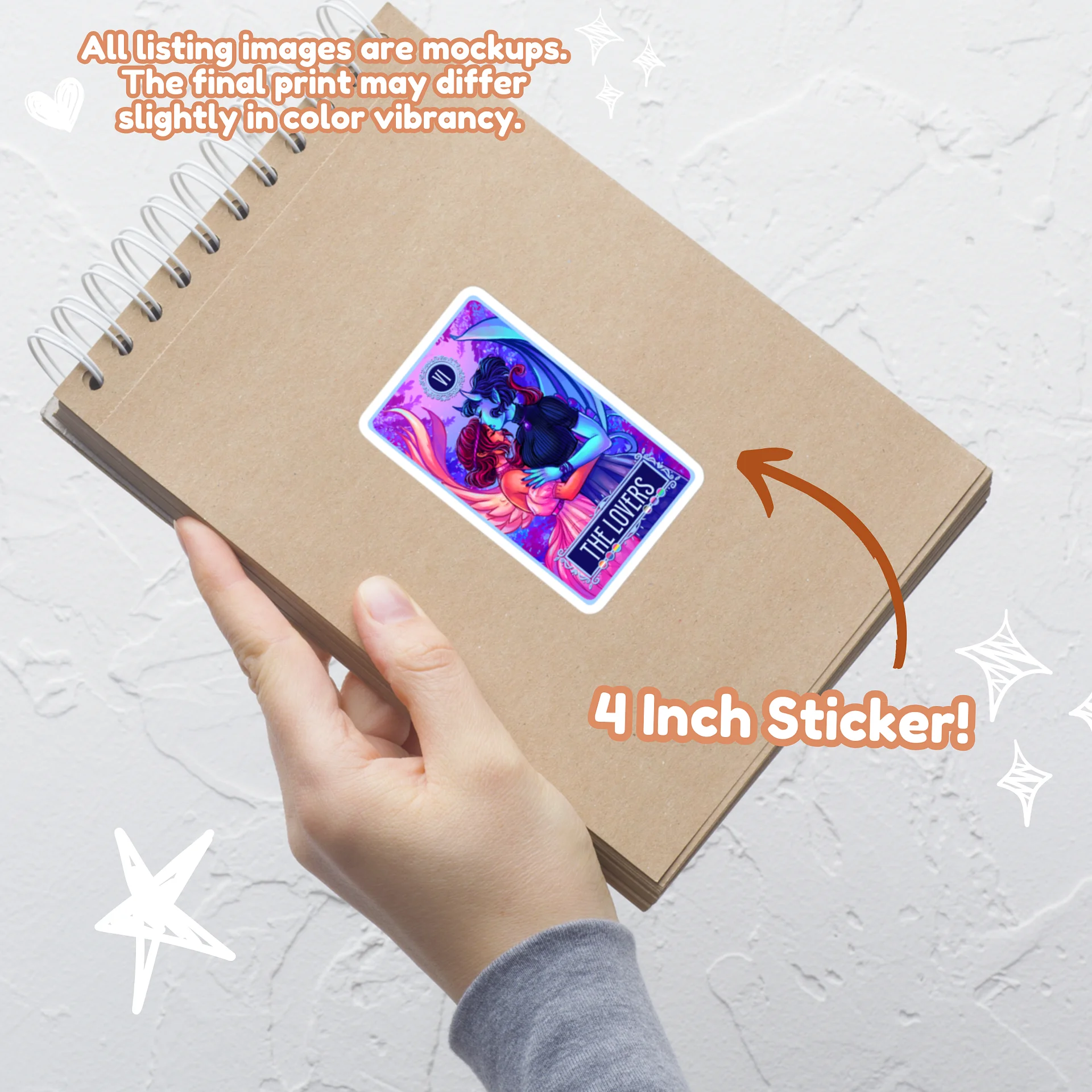Sapphic Tarot Card Sticker - The Lovers product image (13)