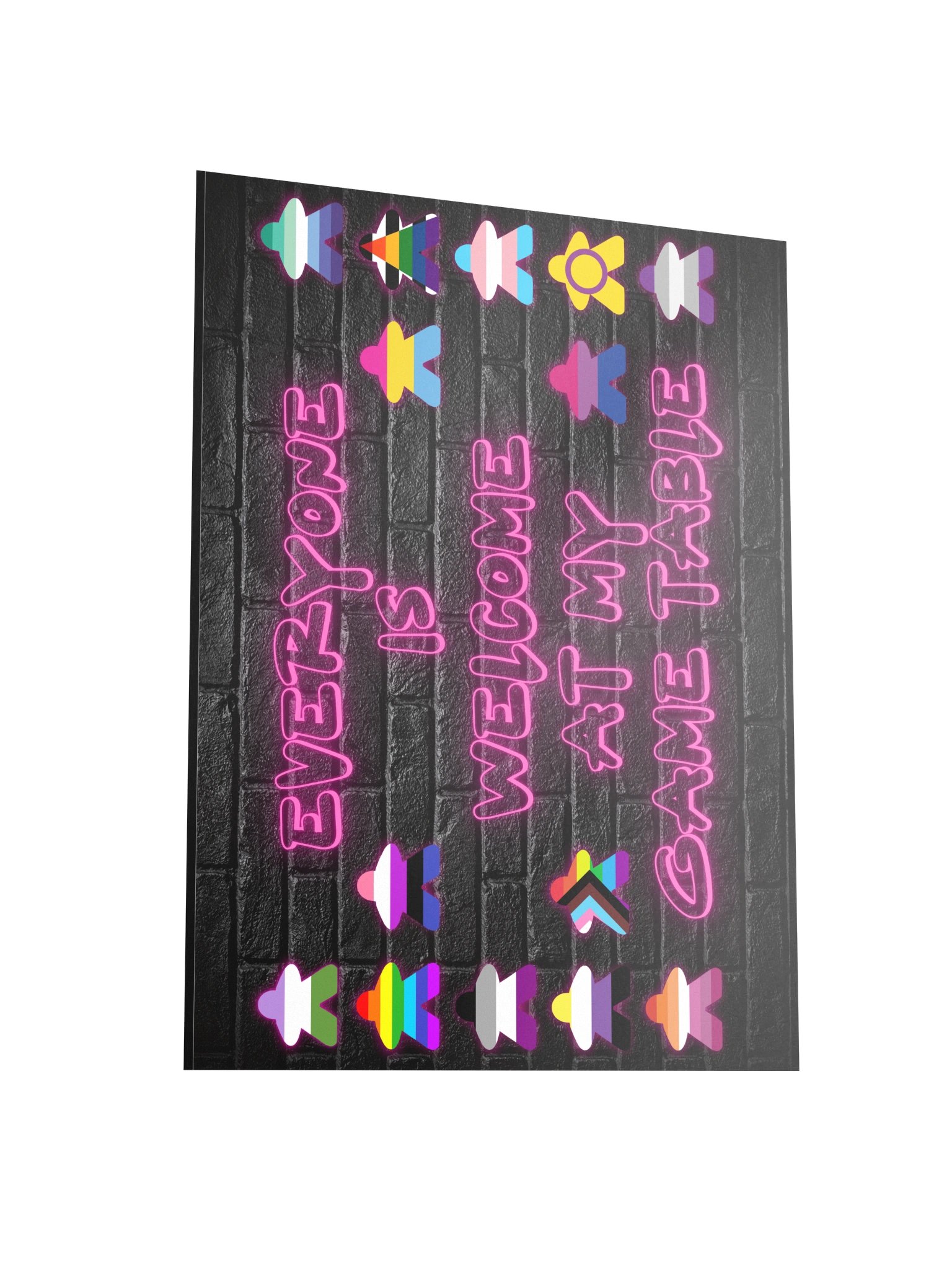 Pride Flag Meeples Inclusive Board Game Room Neon Sign - UNFRAMED product image (3)