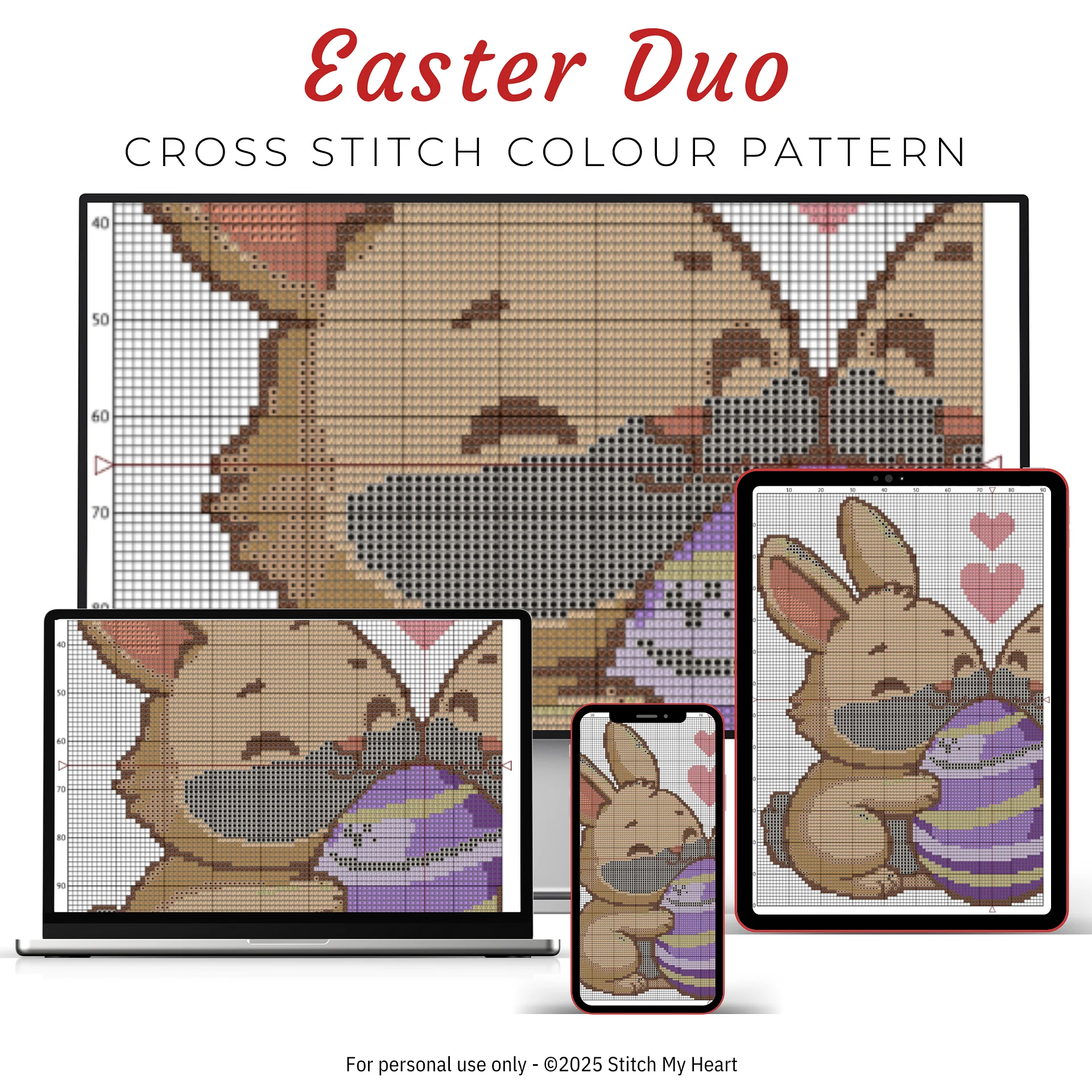 Easter Bunny Duo Cross Stitch Pattern product image (3)