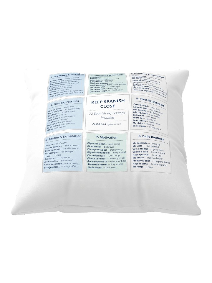 Keep Spanish Close: 72 Spanish Expressions Pillow product image (2)