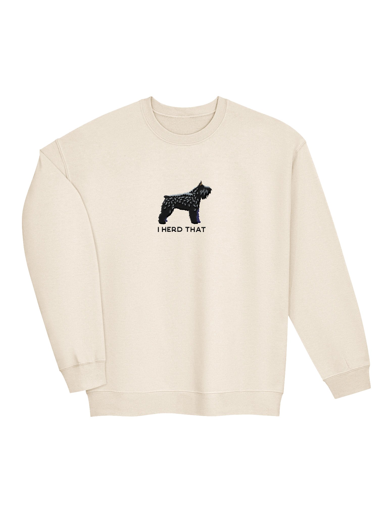I Herd That Sweatshirt (Embroidered) of a Bouvier Des Flandres(Black, Cropped Ears) product image (6)