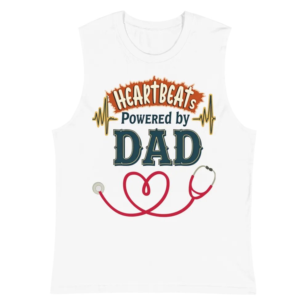 Heartbeats Powered by dad Muscle Tank product image (2)